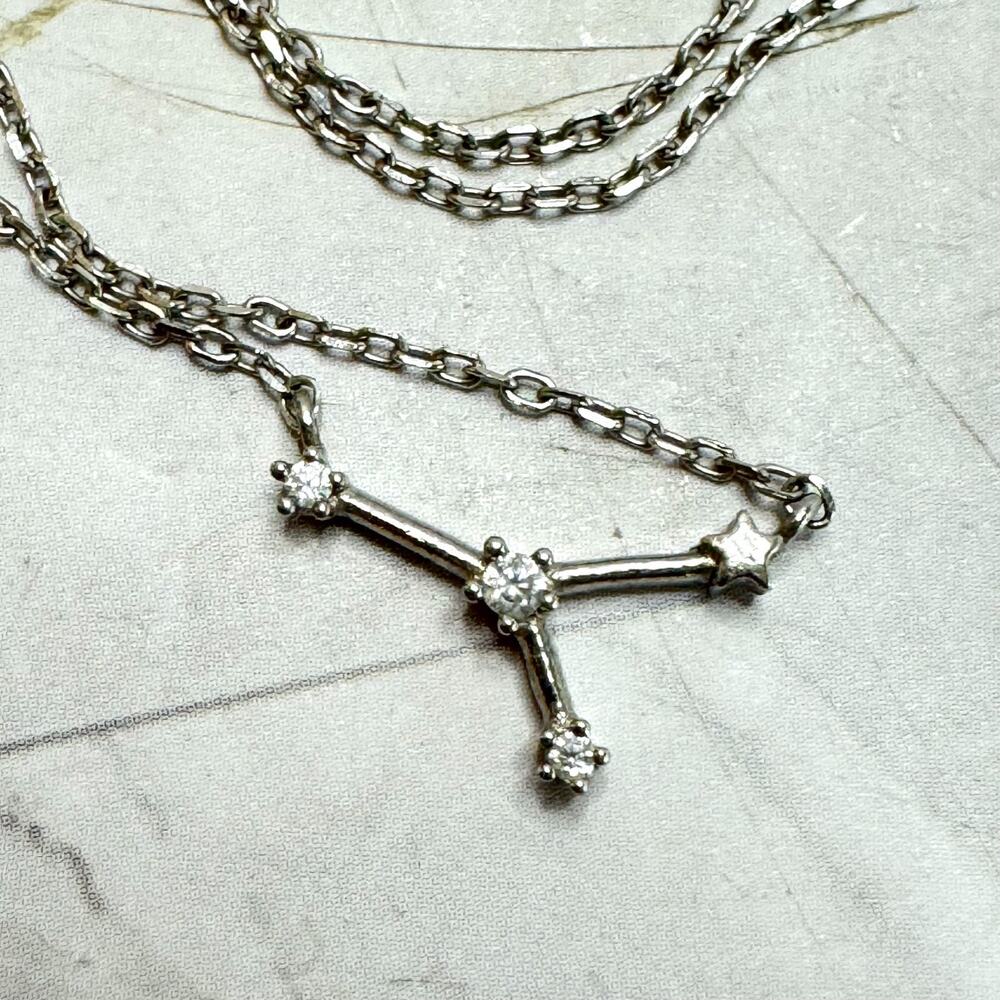Cancer Constellation Necklace Dainty 925 Sterling Silver Stars Horoscope Zodiac